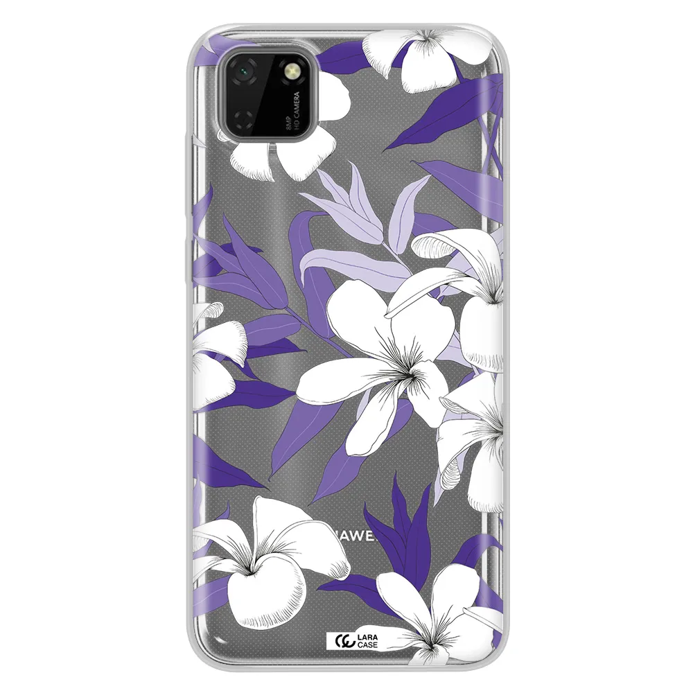 Purple Flower Huawei Honor 9S Clear TPU Case
