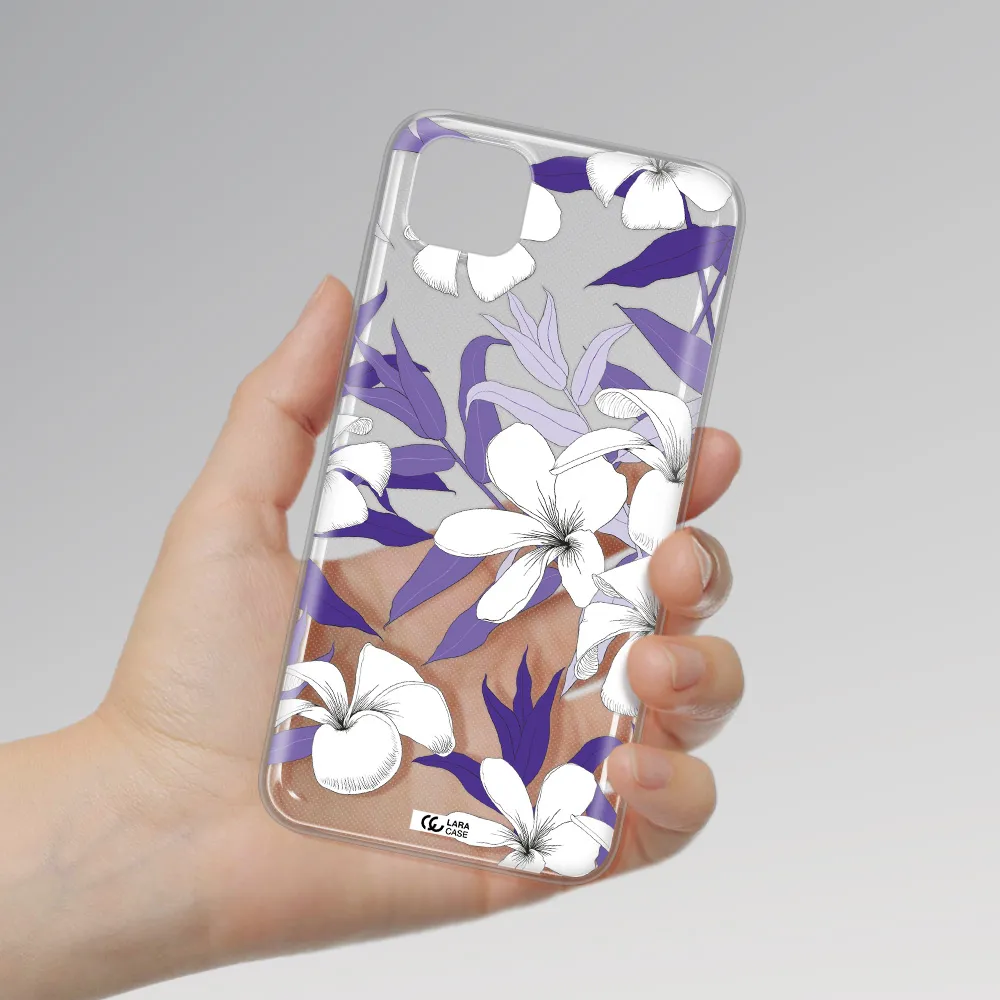 Purple Flower Huawei Honor 9S Clear TPU Case