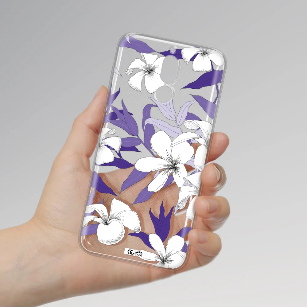 Purple Flower Huawei Mate 10 Lite Clear TPU Case