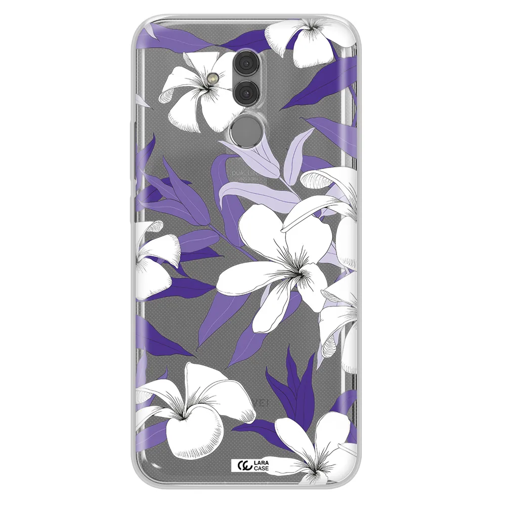 Purple Flower Huawei Mate 20 Lite Clear TPU Case