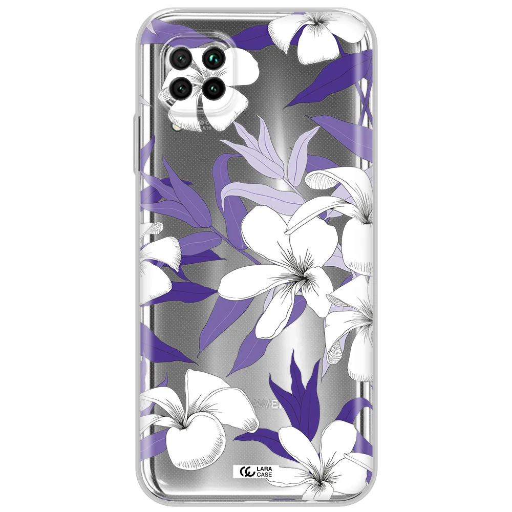 Purple Flower Huawei Nova 7I Clear Tpu Case