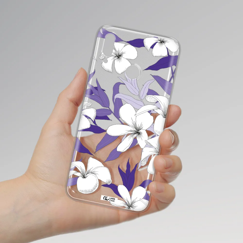 Purple Flower Huawei P Smart 2019 Clear TPU Case