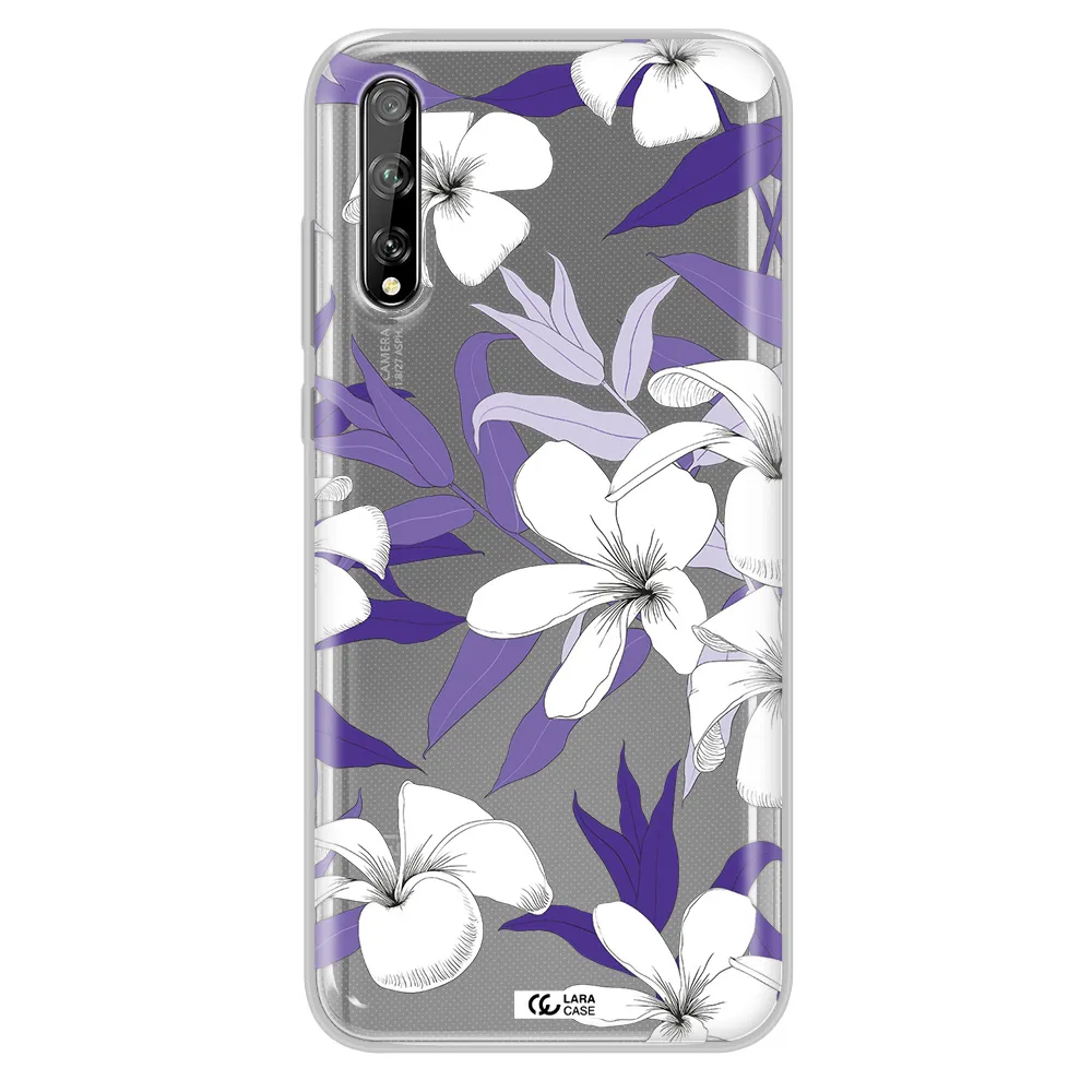 Purple Flower Huawei P Smart S Clear TPU Case