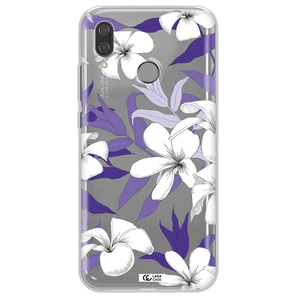 Purple Flower Huawei P20 Lite Clear TPU Case
