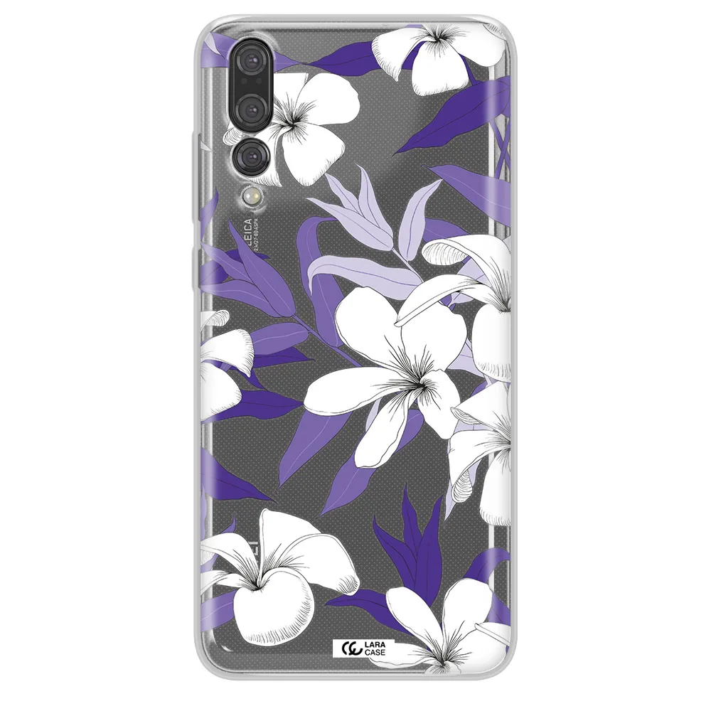 Purple Flower Huawei P20 Pro Clear TPU Case