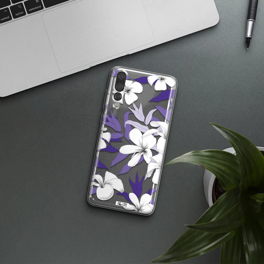 Purple Flower Huawei P20 Pro Clear TPU Case