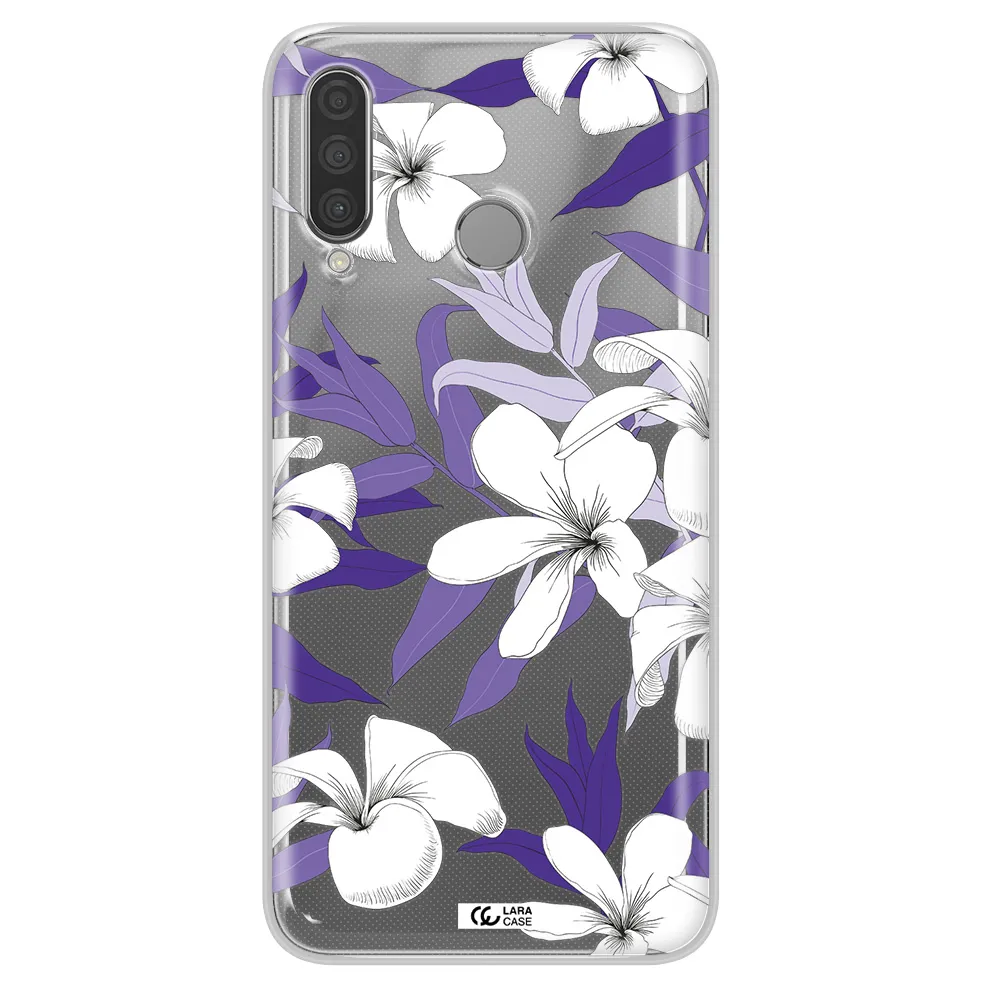 Purple Flower Huawei P30 Lite Clear TPU Case