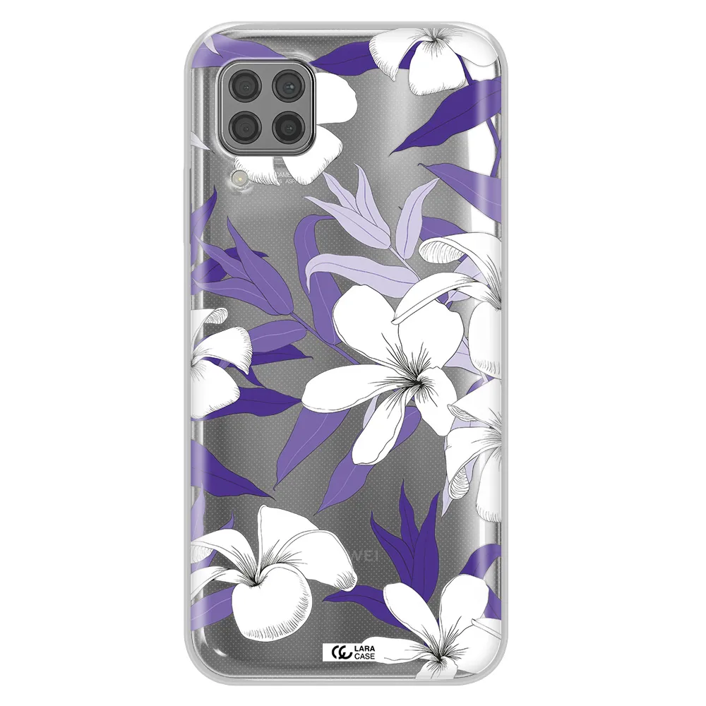 Purple Flower Huawei P40 Lite Clear TPU Case