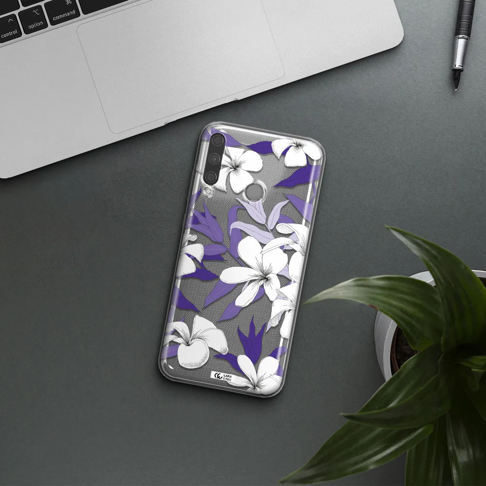 Purple Flower Huawei P40 Lite E Clear TPU Case
