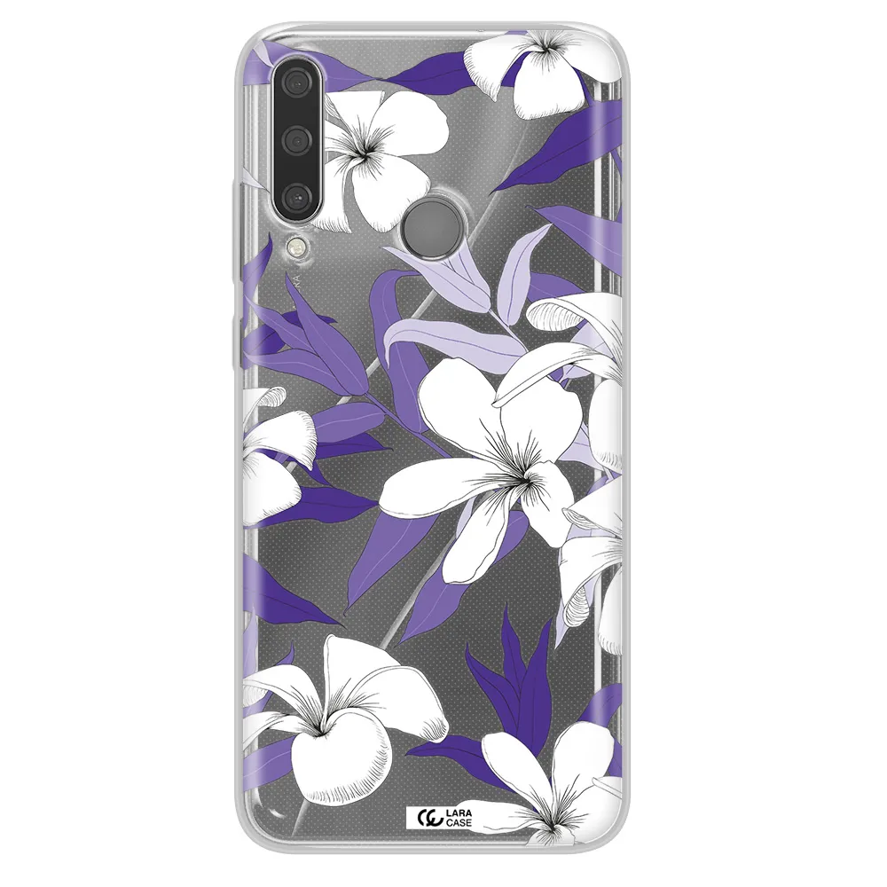 Purple Flower Huawei Y6P Clear TPU Case
