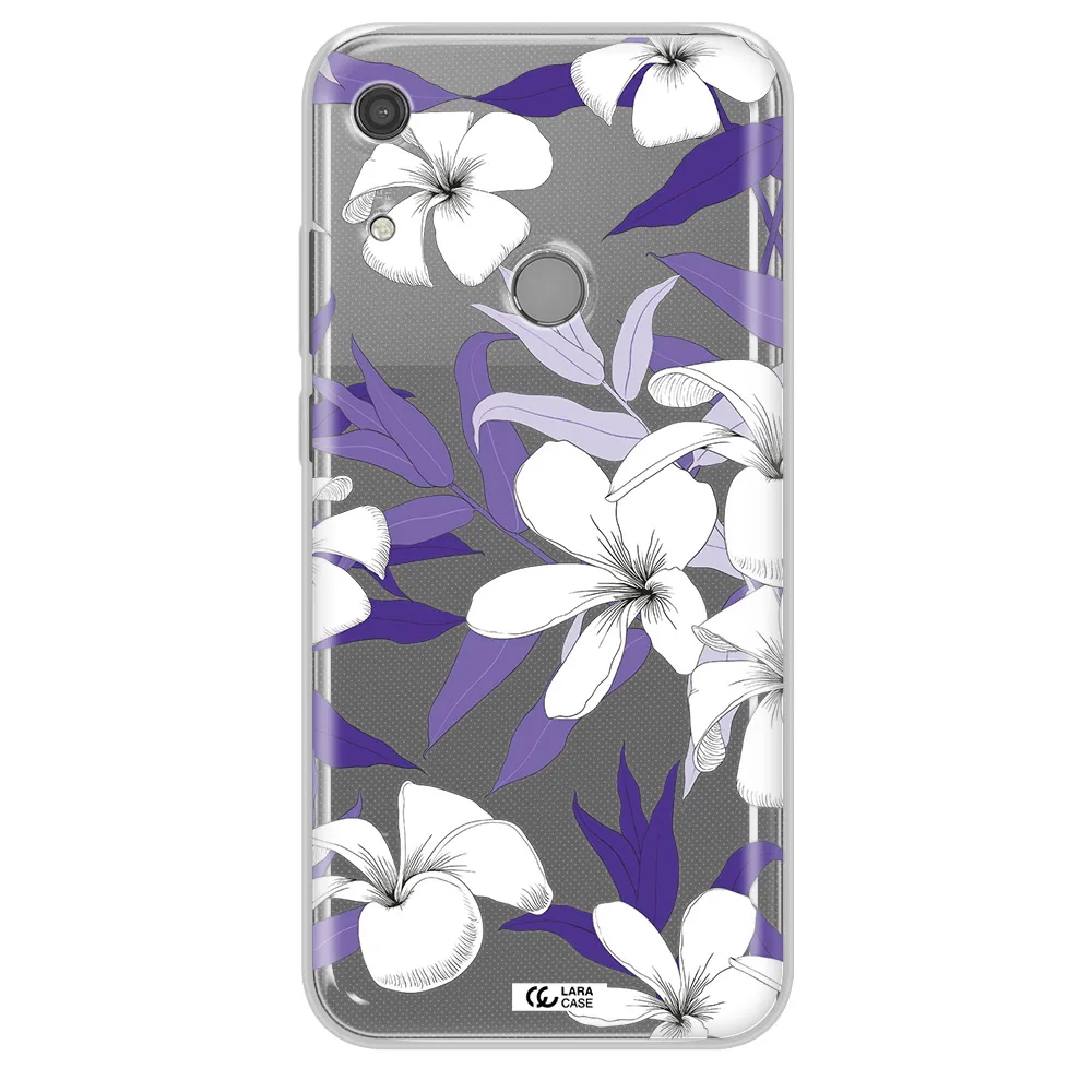 Purple Flower Huawei Y6S Clear TPU Case