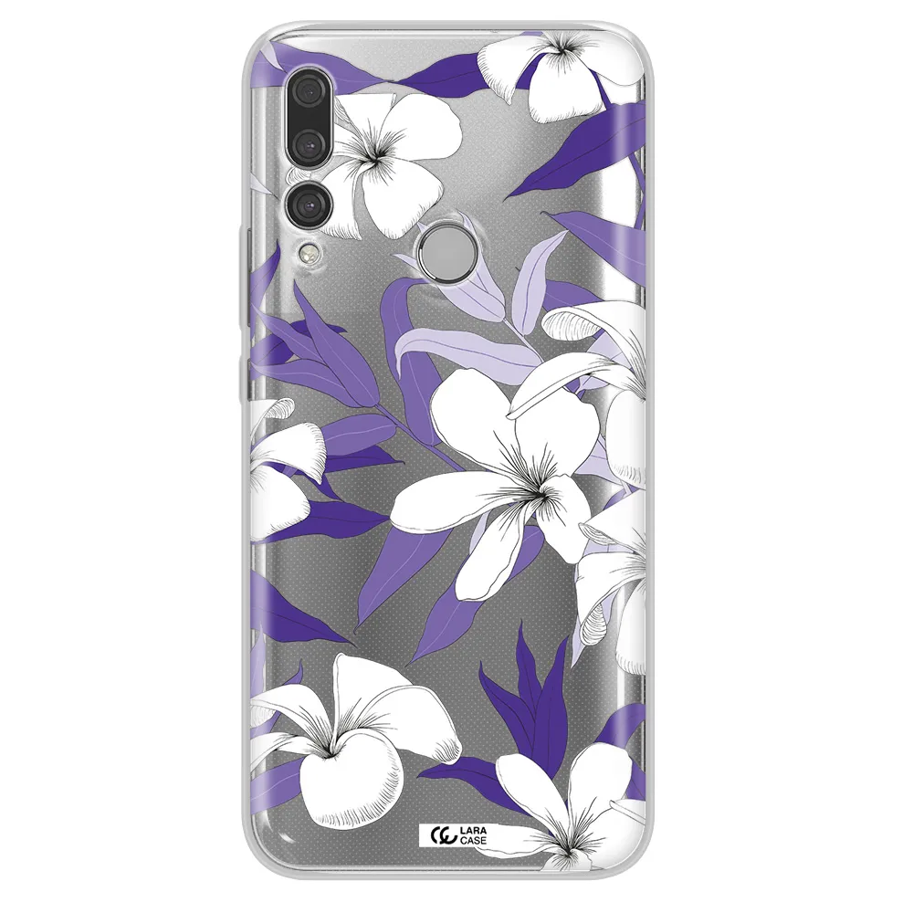 Purple Flower Huawei Y9 Prime 2019 Clear TPU Case