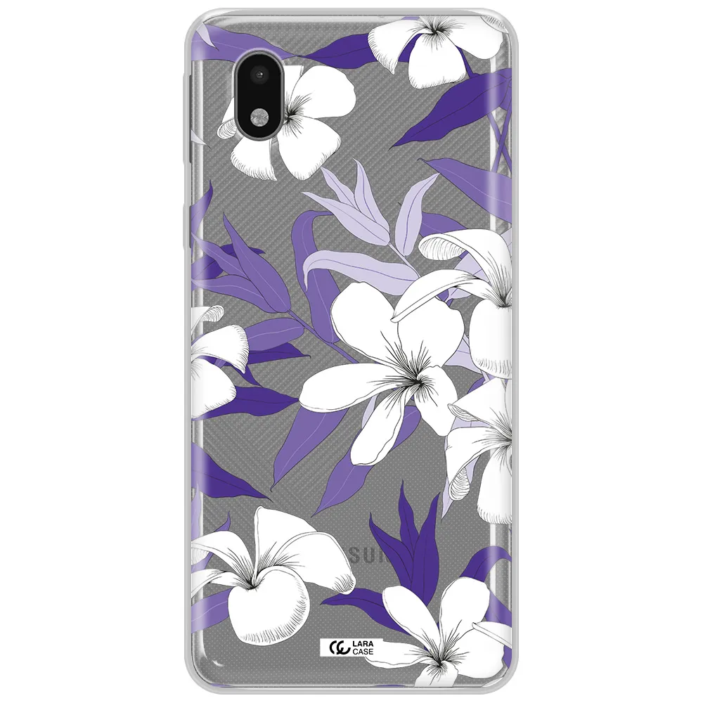 Purple Flower Samsung A01 Core Clear Tpu Case