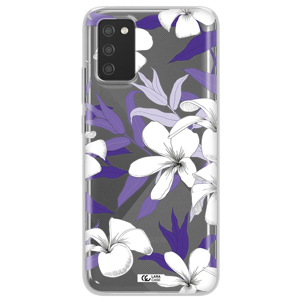 Purple Flower Samsung A02S Clear TPU Case