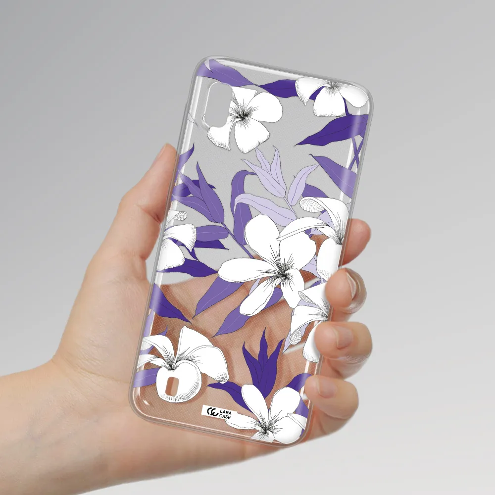 Purple Flower Samsung A10 Clear TPU Case