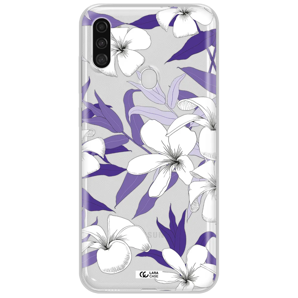 Purple Flower Samsung A11 Clear TPU Case