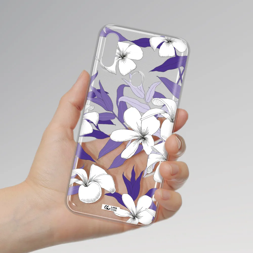 Purple Flower Samsung A11 Clear TPU Case