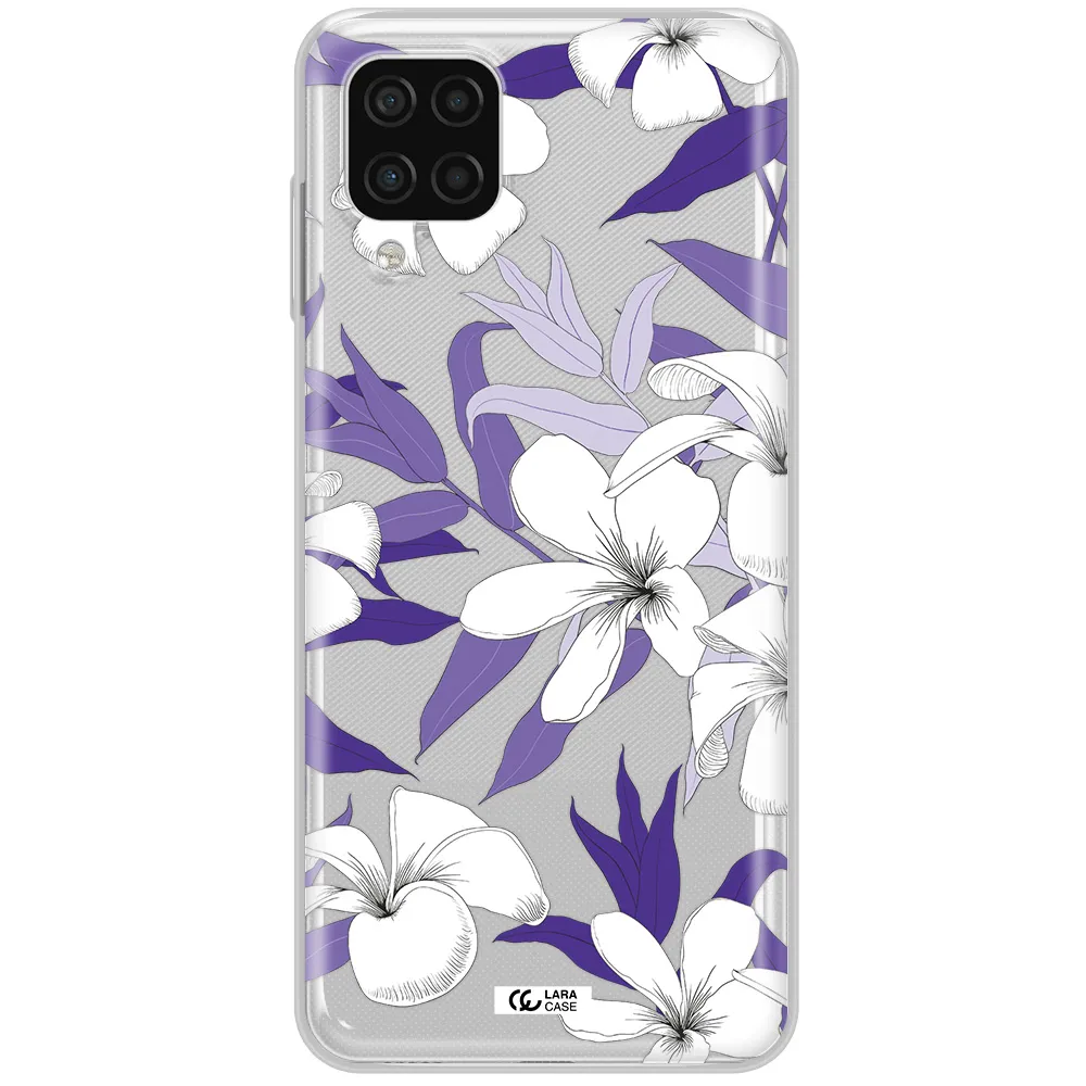 Purple Flower Samsung A12 4g Clear TPU Case