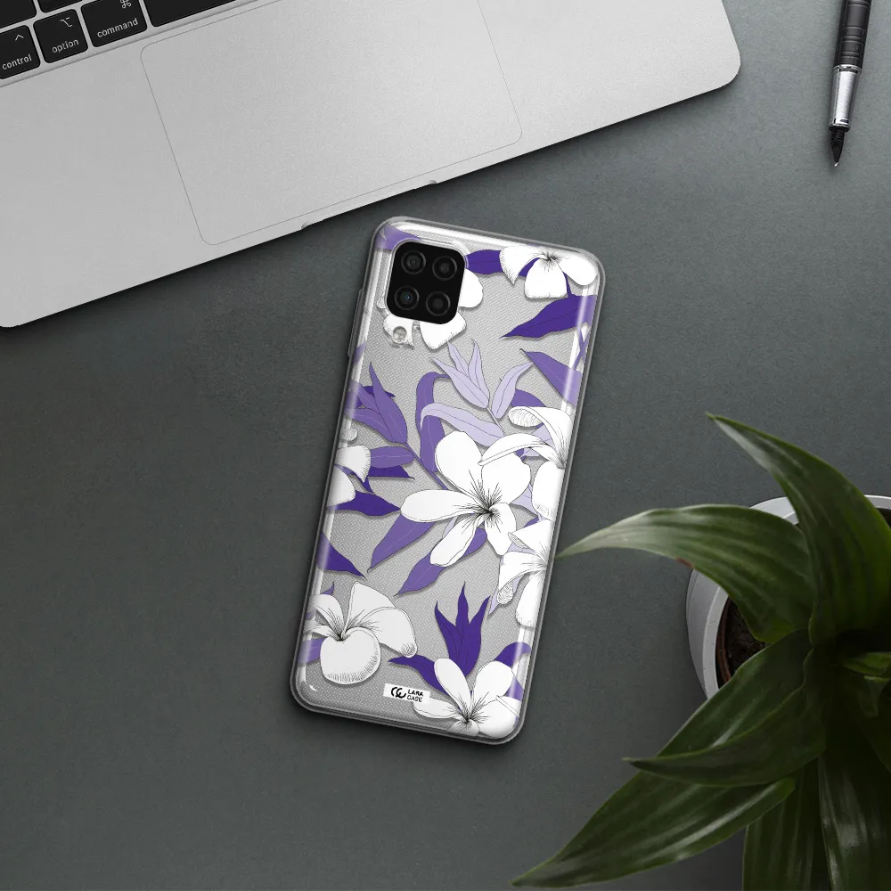 Purple Flower Samsung A12 4g Clear TPU Case