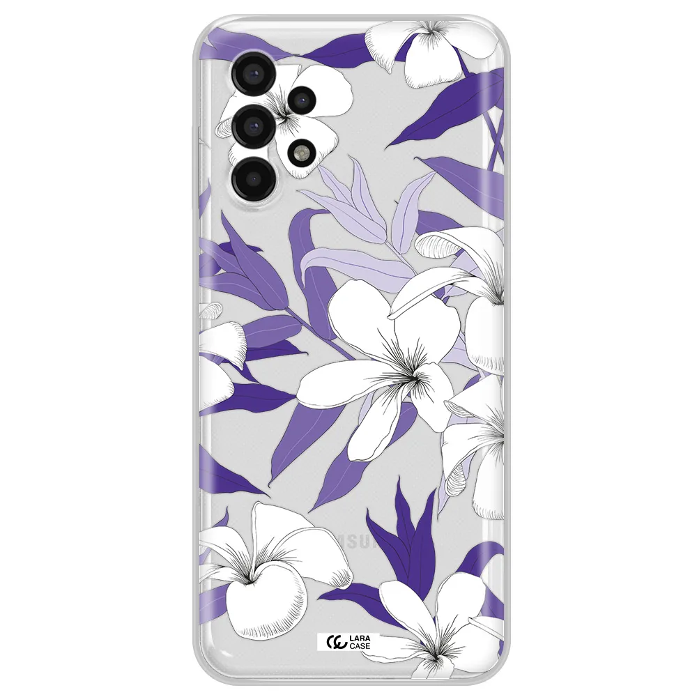 Purple Flower Samsung A13 4g Clear TPU Case