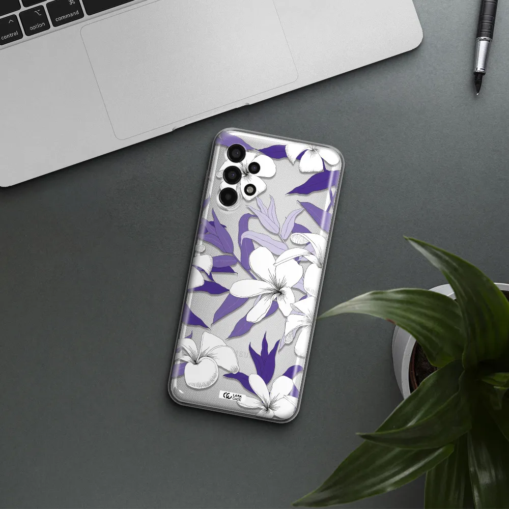 Purple Flower Samsung A13 4g Clear TPU Case