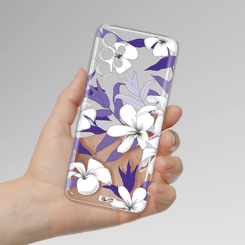 Purple Flower Samsung A13 Clear TPU Case