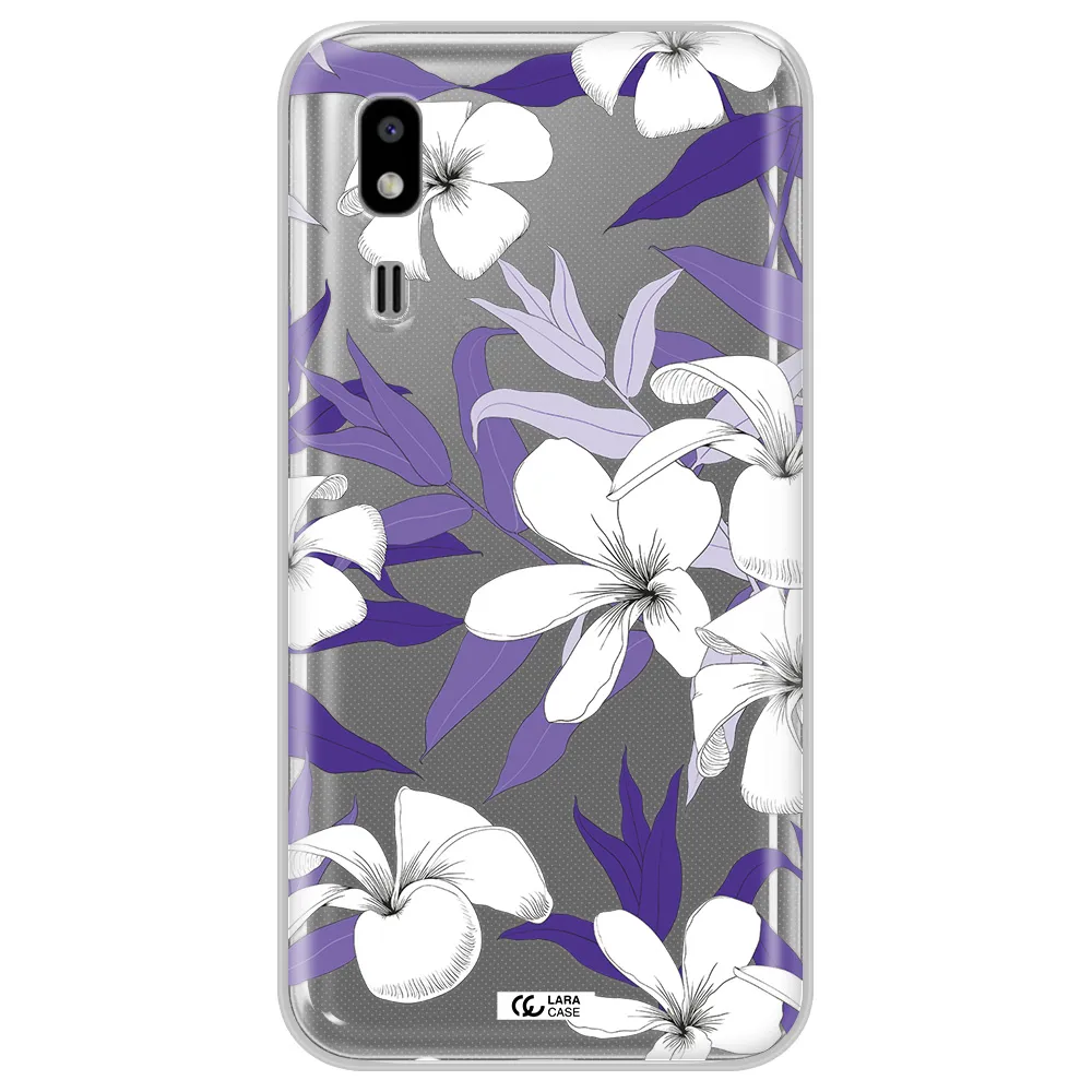 Purple Flower Samsung A2 Core Clear TPU Case