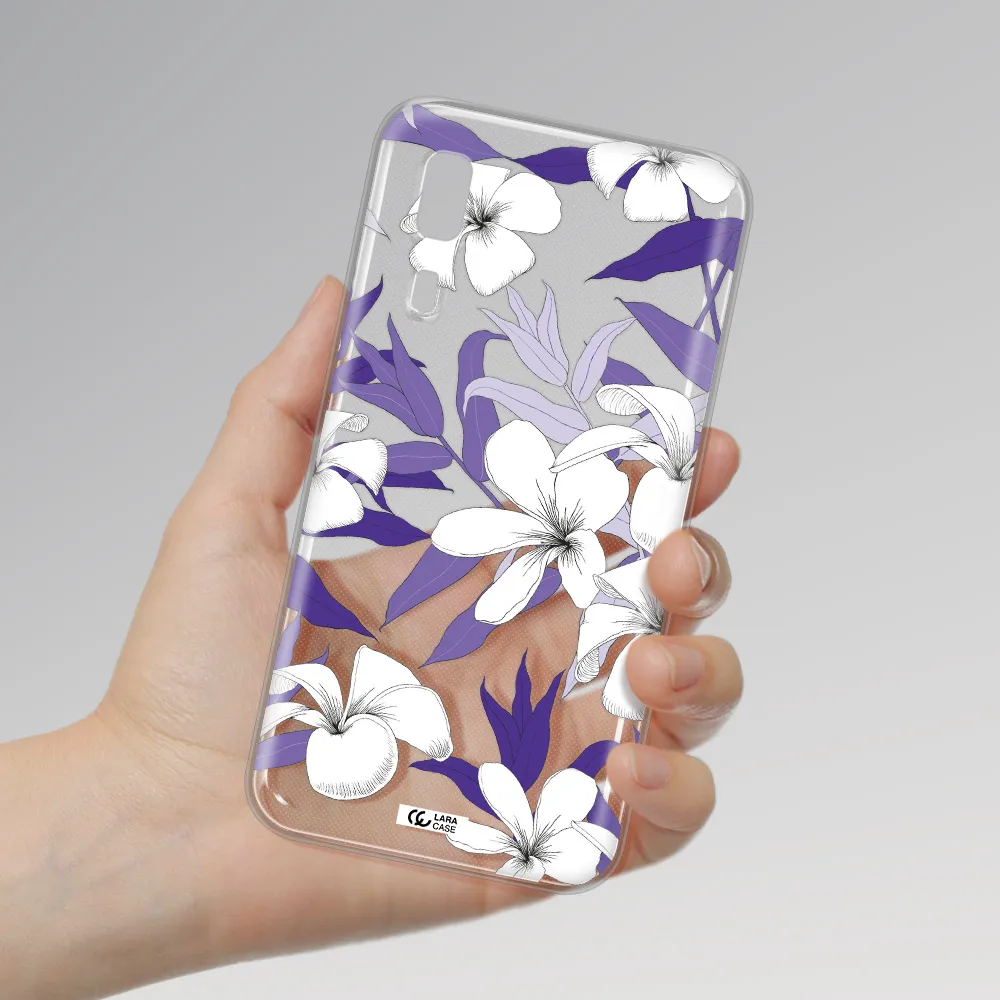 Purple Flower Samsung A2 Core Clear TPU Case