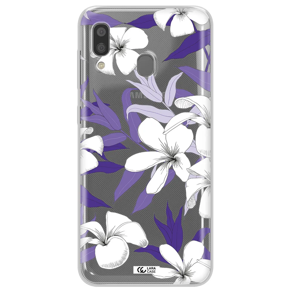 Purple Flower Samsung A20 Clear TPU Case