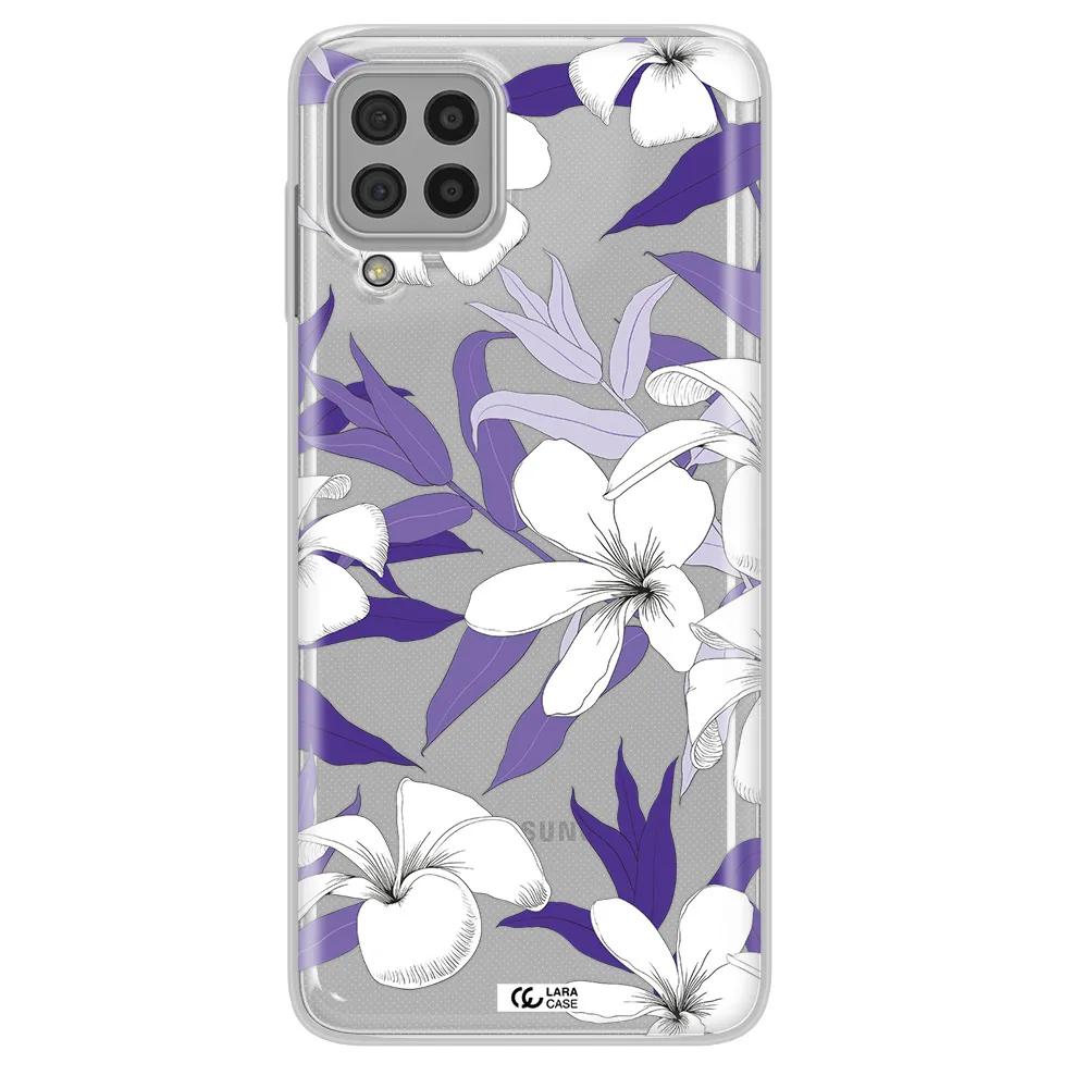 Purple Flower Samsung A22 4g Clear TPU Case