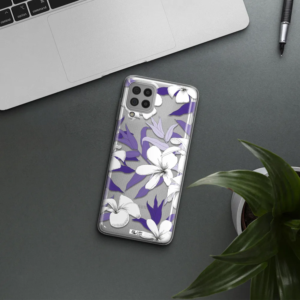Purple Flower Samsung A22 4g Clear TPU Case