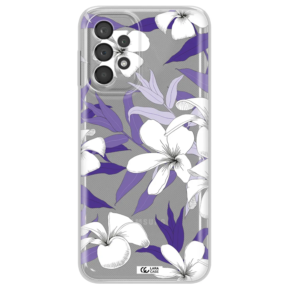 Purple Flower Samsung A23 5G Clear Tpu Case