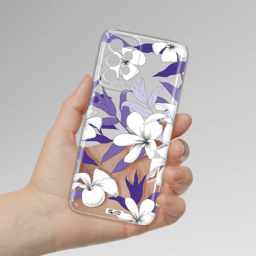 Purple Flower Samsung A23 5G Clear Tpu Case