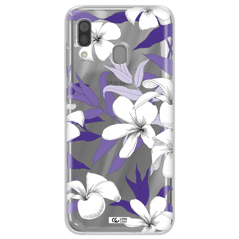 Purple Flower Samsung A30 Clear TPU Case