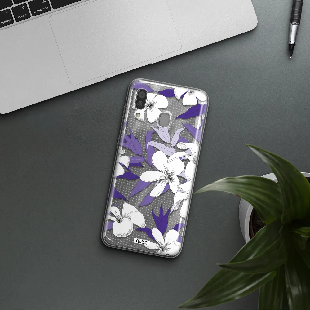Purple Flower Samsung A30 Clear TPU Case