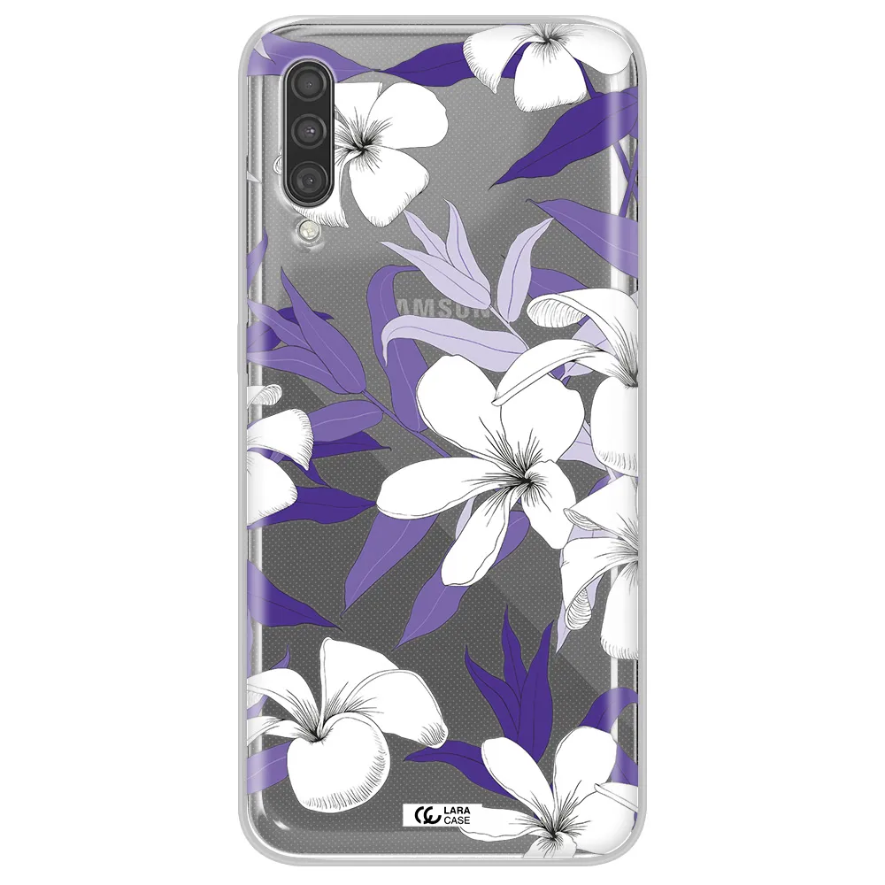 Purple Flower Samsung A30S Clear TPU Case