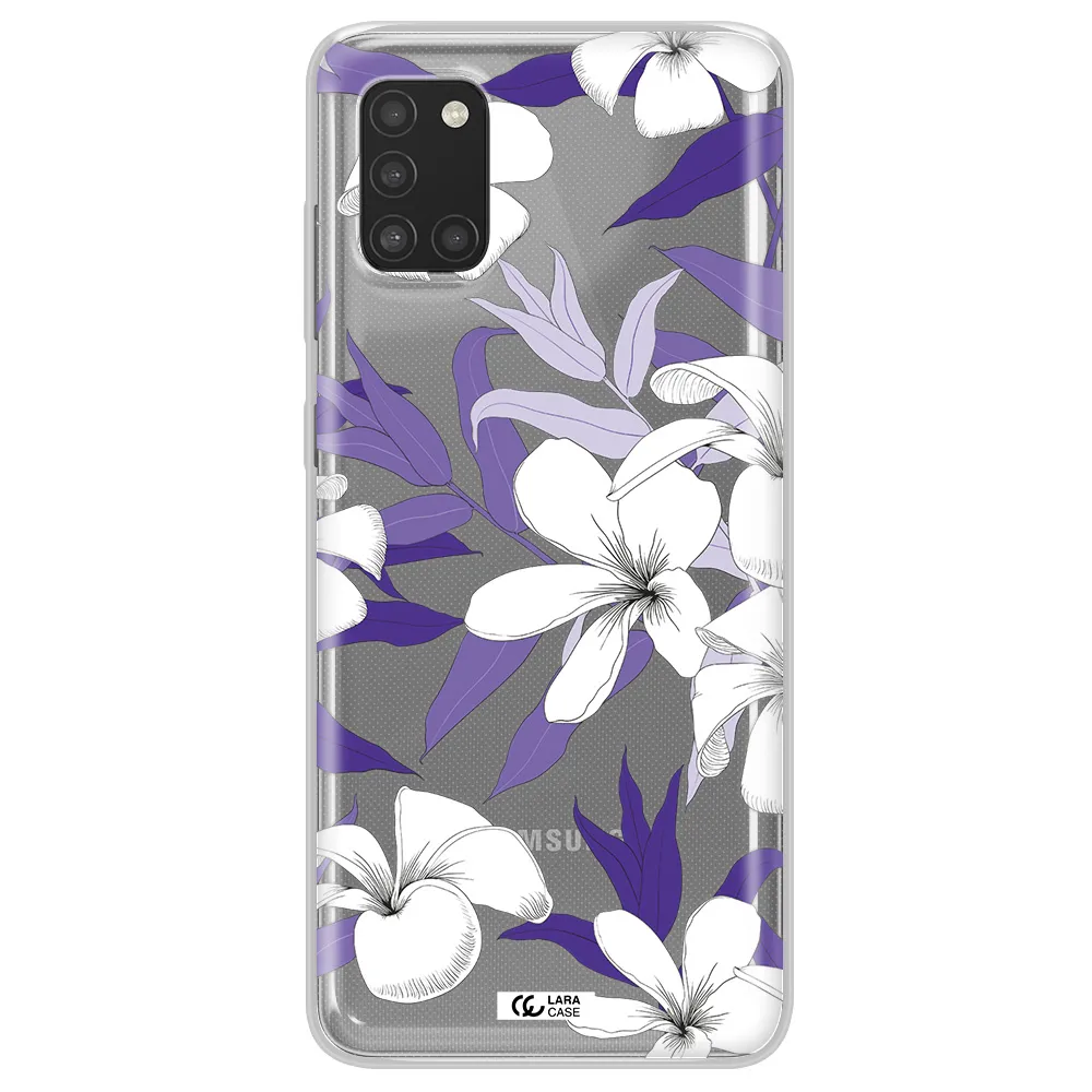 Purple Flower Samsung A31 Clear TPU Case