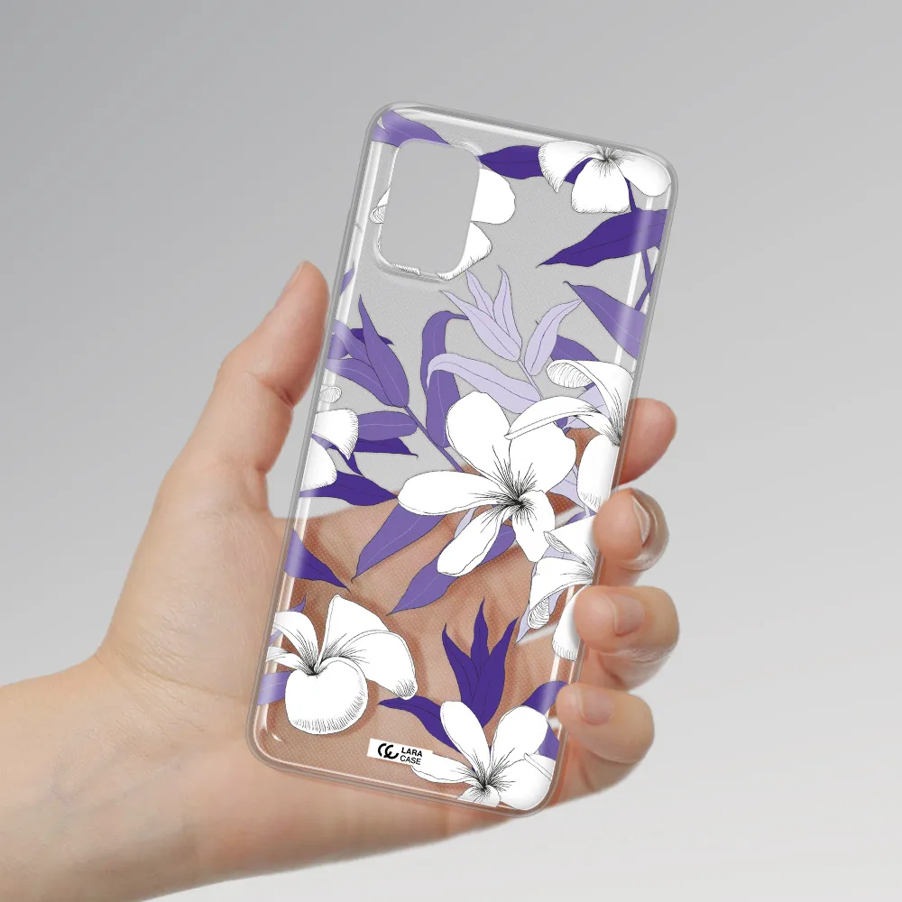 Purple Flower Samsung A31 Clear TPU Case