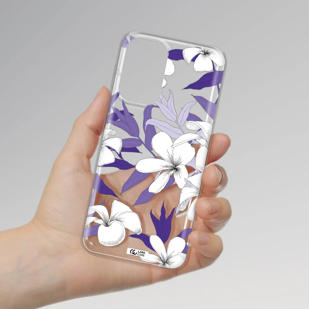 Purple Flower Samsung A33 Clear TPU Case