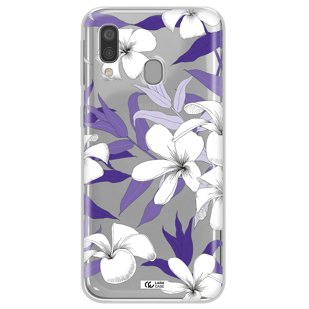Purple Flower Samsung A40 Clear TPU Case