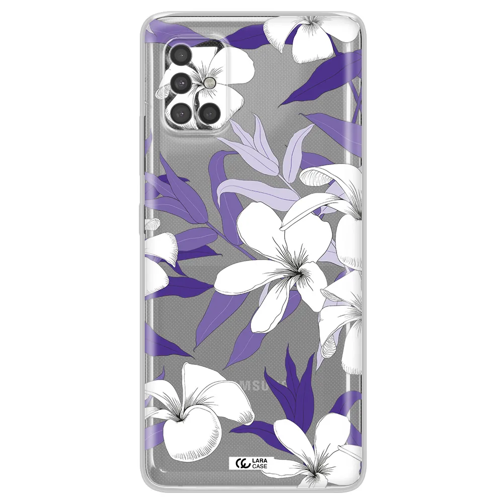 Purple Flower Samsung A40S Clear Tpu Case