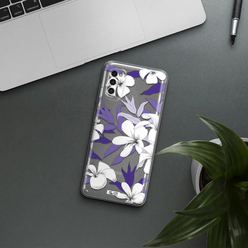 Purple Flower Samsung A41 Clear Tpu Case