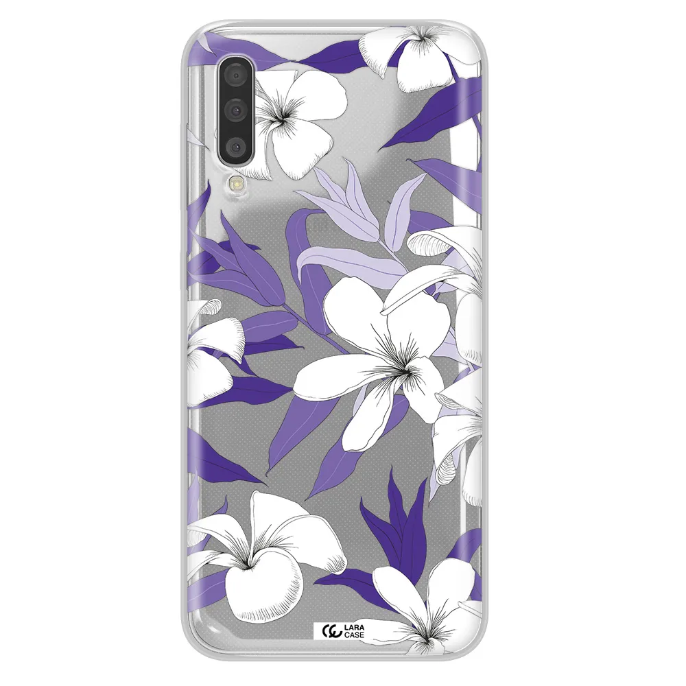 Purple Flower Samsung A50S Clear Tpu Case