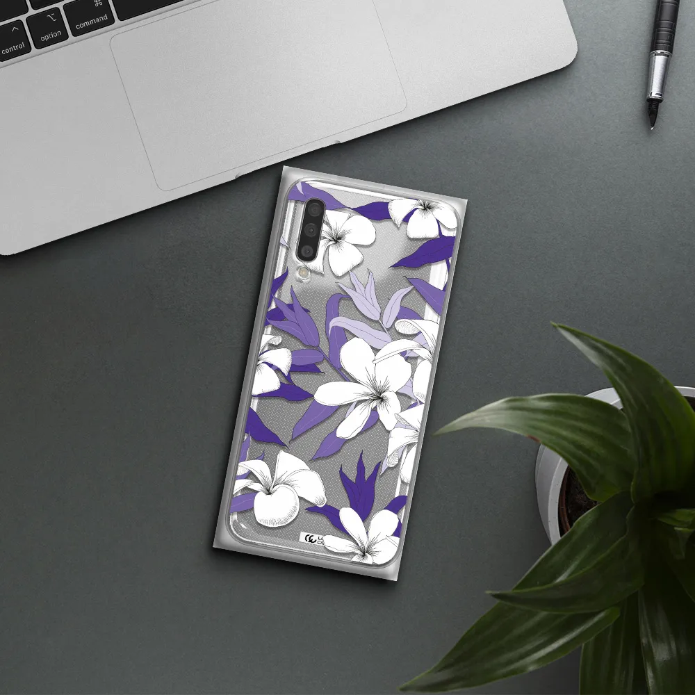 Purple Flower Samsung A50S Clear Tpu Case