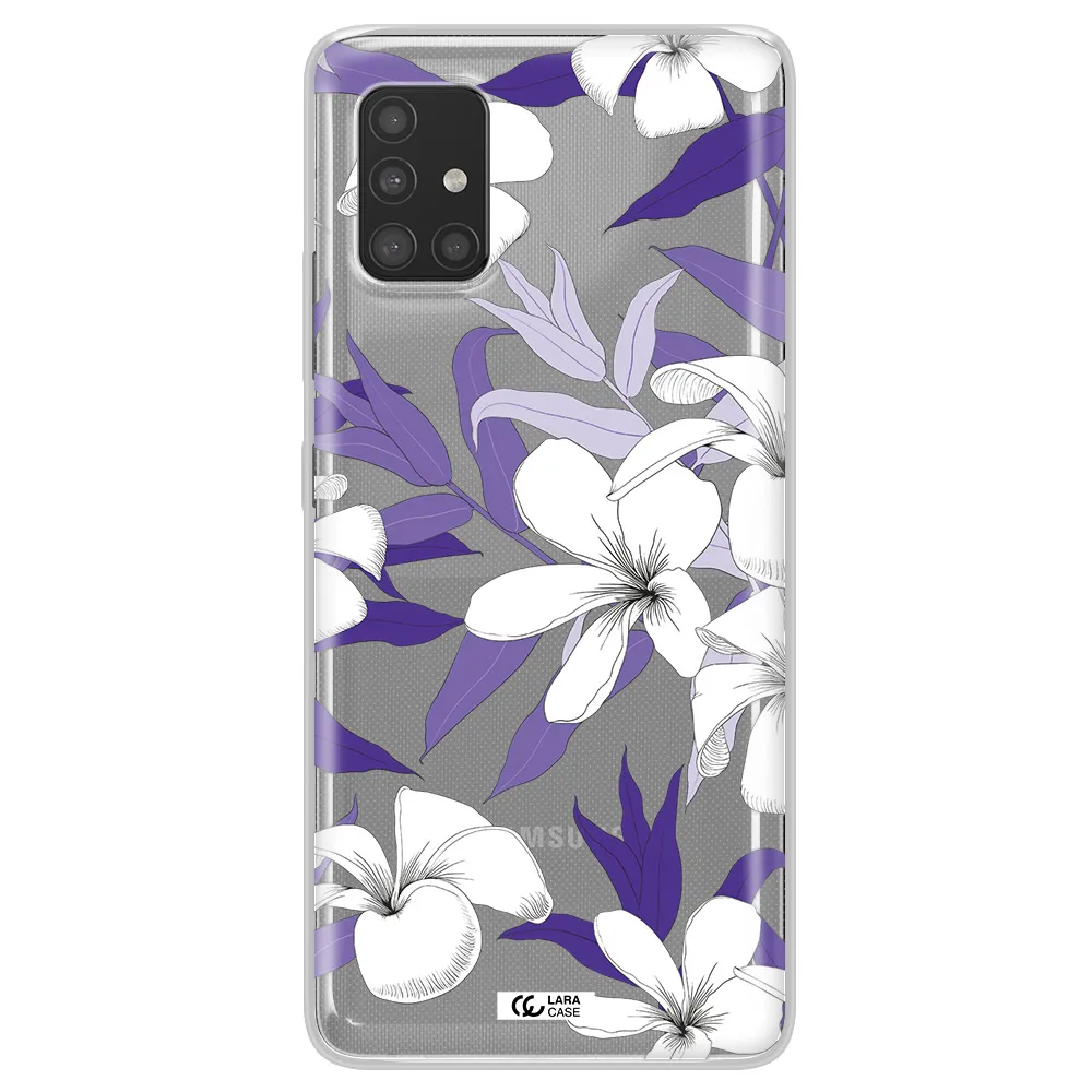 Purple Flower Samsung A51 Clear TPU Case