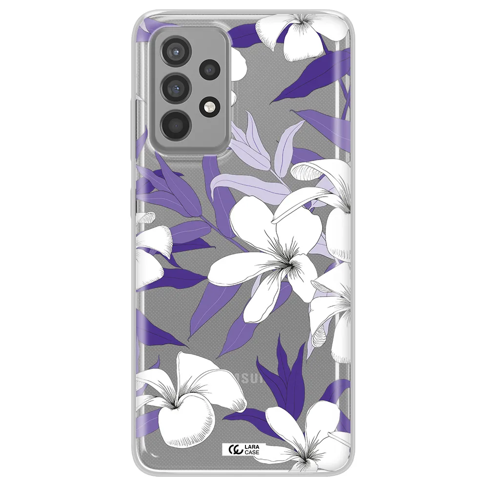 Purple Flower Samsung A52 Clear TPU Case