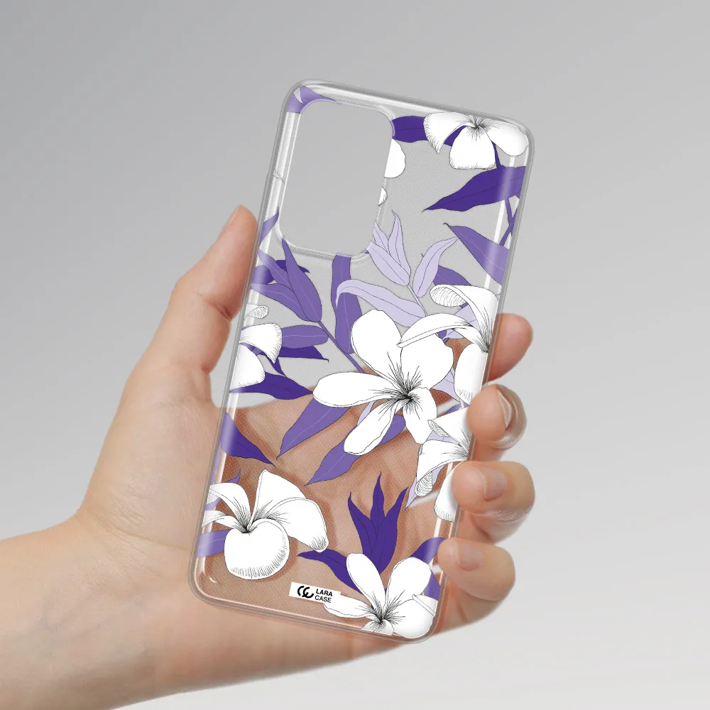 Purple Flower Samsung A52 Clear TPU Case