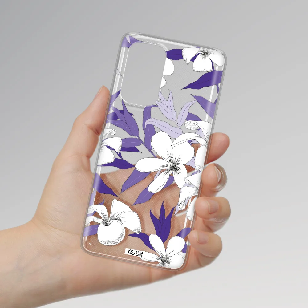 Purple Flower Samsung A53 Clear TPU Case