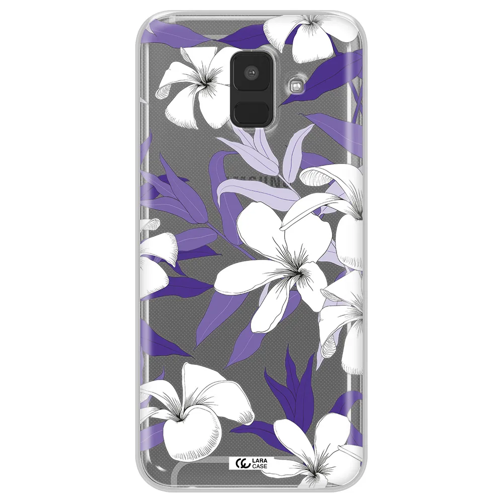 Purple Flower Samsung A6 Clear TPU Case