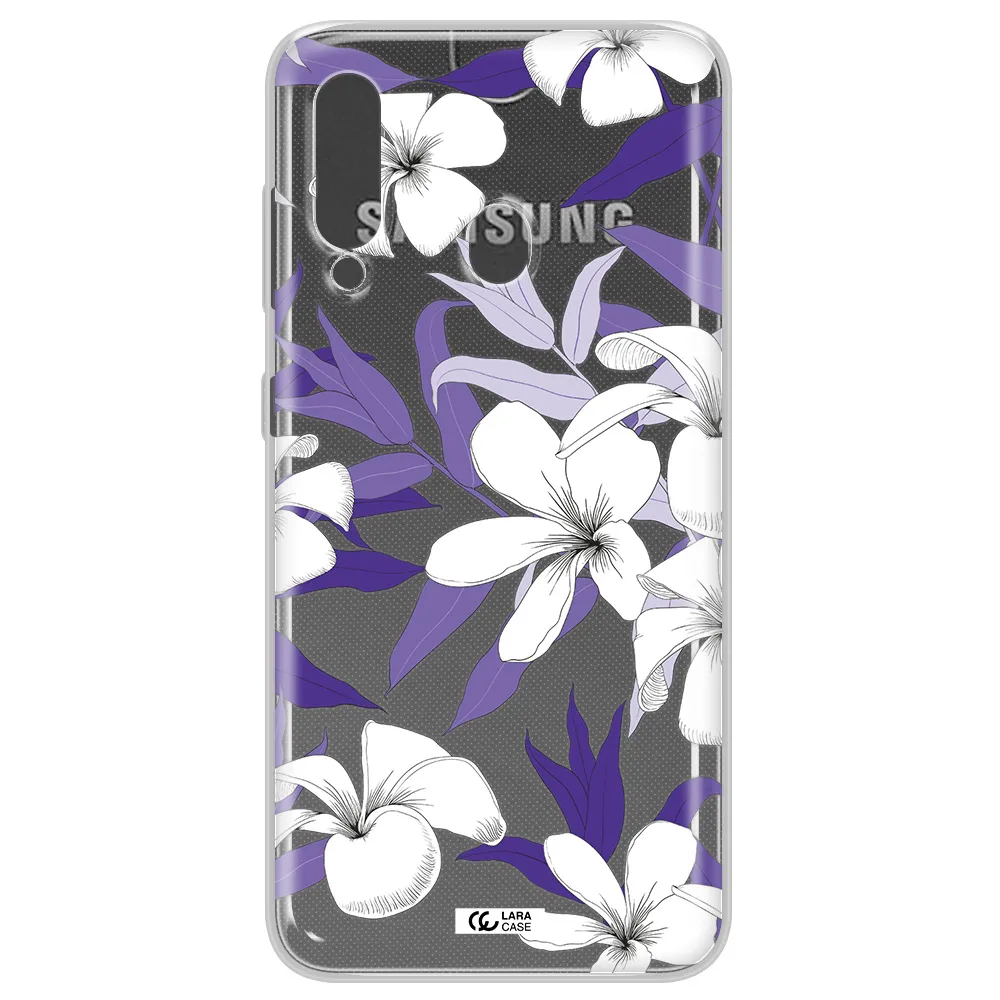 Purple Flower Samsung A60 Clear TPU Case